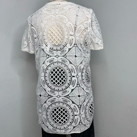 Sundance Shadow Dance Crochet‎ Lace Top White Size Small - Picture 5 of 9